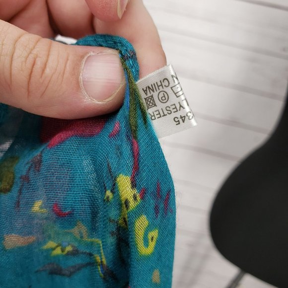 Womens Infinity Scarf Colorful Floral Flowers‎ Blue Pink Lightweight Wide - Picture 2 of 9